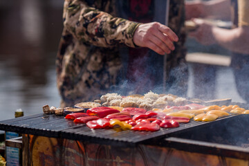 Gemüse grillen. Grillparty