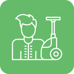 Man Doing Vacuum Icon