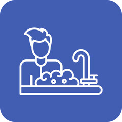 Man Washing Dishes Icon
