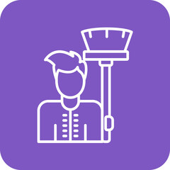 Man Holding Mop Icon