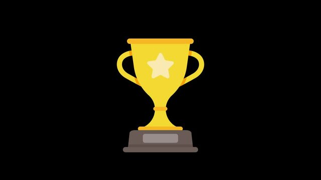 the golden trophy of the winner of the sports competition