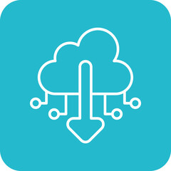 Download File on Cloud Icon