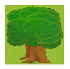 cartoon nature element tree isolated illustration for children