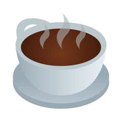 Hot Beverage vector icon. Isolated cup of a steaming-hot coffee, tea sign design.