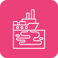 Fototapeta premium Ocean Oil Spill Icon