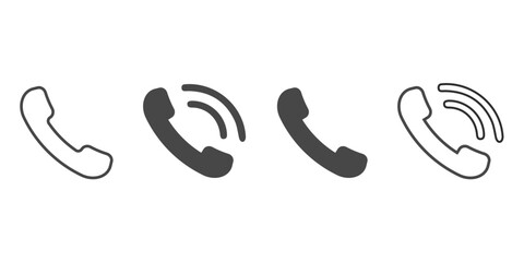  Phone call simple icon set. Telephone sign. Vector illustration. Set of vector illustrations