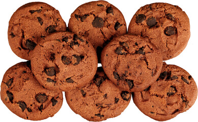 Cookies with Chocolate Chips - Isolated