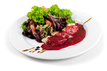 Salad with Chicken and Red Sauce