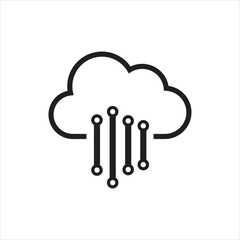 Cloud server icon, vector, illustration, symbol