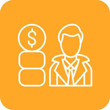 businessman next to money stack clip art preview
