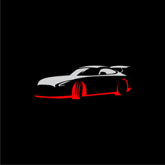 vector logo car on black background. use for auto car logo