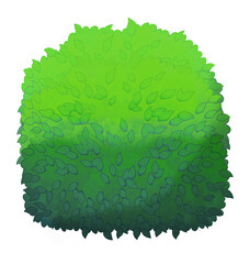 cartoon nature element bushes and grass isolated illustration for children