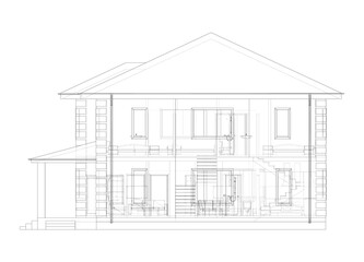 Residential building technical drawing