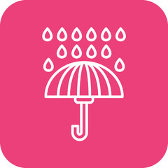 Umbrella with Rain Drops Icon
