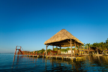 Beautiful lagoon Bacalar in Mexico - 574294012