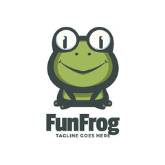 Fun Frog Logo Vector
