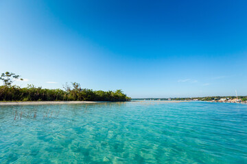 Beautiful lagoon Bacalar in Mexico - 574294029