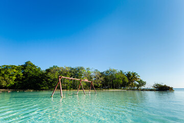Beautiful lagoon Bacalar in Mexico - 574294422