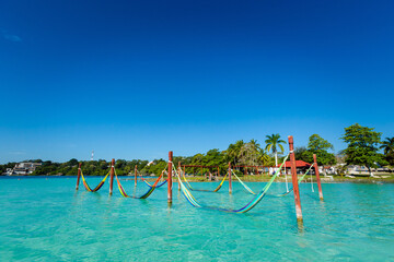 Beautiful lagoon Bacalar in Mexico - 574294843