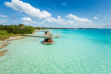 Beautiful lagoon Bacalar in Mexico - 574295489