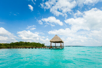 Beautiful lagoon Bacalar in Mexico - 574296236