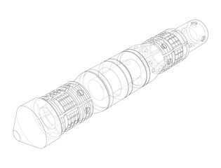 Outline drawing or sketch of cylindrical device