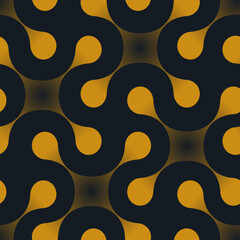 abstract organic snake seamless pattern gold black