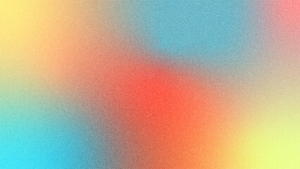 Abstract multicolor flash gradient trendy blurred grainy background texture. Colorful digital Grain Texture overlay. Lo-fi vintage retro design. Vibrant Texture Wallpaper. © HelenArt