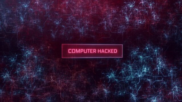 Computer Hacked concept over dark computer networks background