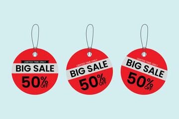 Big sale label template collection set vector illustration