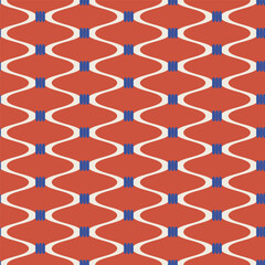 Abstract Knotted Wavy Stripes Seamless Vector Pattern Trendy Fashion Colors Monochrome Retro Geometric Background