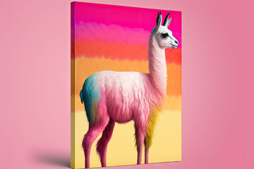 creative colorful llama ai generative