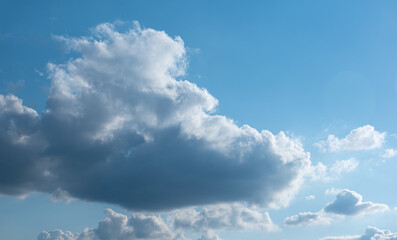 summer blue sky cloud gradient light white background.beauty bright cloud cover in the sun calm cler winter air background .spring wind