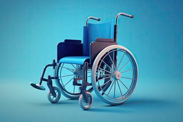 Fototapeta na wymiar wheelchair on blue background ai generative