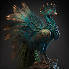 peacock with beautiful feathers Generative AI