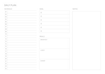 Habit tracker design template in a modern, simple, and minimalist style. Note, scheduler, diary, calendar, planner document template illustration.