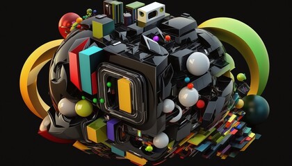 Very Colorful and Well Detailed Futuristic Pandora Box Generated by AI