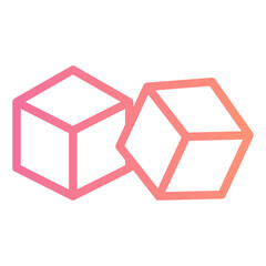 sugar cube gradient icon