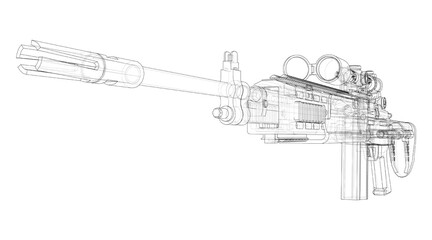 Machine Gun. 3d illustration