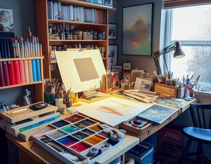 Painters Workshop with Bright Colors