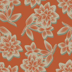 Oriental Floral Seamless Pattern Design