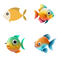 Fototapeta premium cute fish design with transparent background