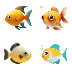 cute fish design with transparent background