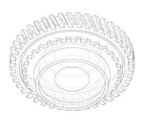 Gear wheel. 3d illustration