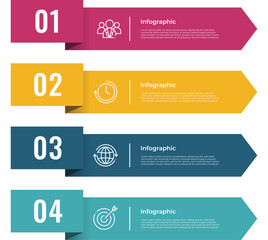 Modern timeline infographic 4 options.