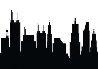 Obraz premium Shadow Modern buildings, city and town vector Stock Illustration