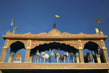Temple portal in Chandrawali. India. 19.02.2018
