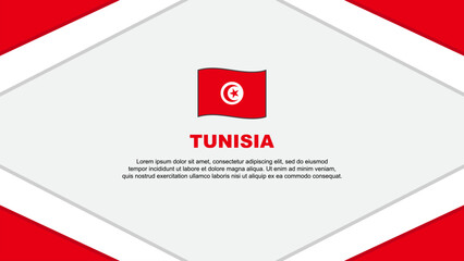 Tunisia Flag Abstract Background Design Template. Tunisia Independence Day Banner Cartoon Vector Illustration. Tunisia Template
