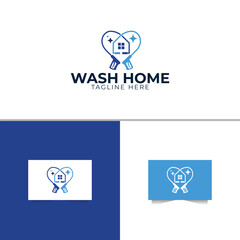 Washing logo design vector and business card