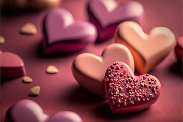 Obraz premium valentines with hearts Generative AI